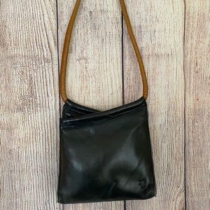 Vintage Frye Black Leather Shoulder Bag